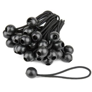 Kupo BG4506 | 6-Inch Heavy Duty Black Ball Bungees (Set of 50)