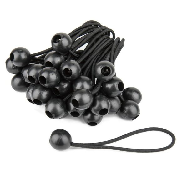Kupo BG4506 | 6-Inch Heavy Duty Black Ball Bungees (Set of 50)